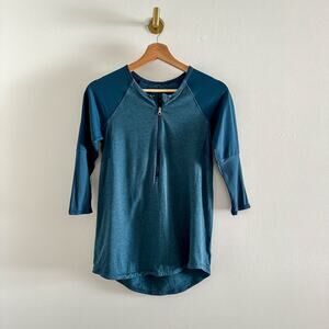 Lululemon Spin City Long Sleeve 1/4 Zip Top in Teal